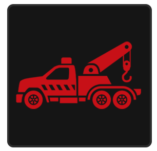 Red Icon Wrecker for Accident Towing Service North and South Towing