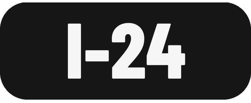I-24 Highway Sign Icon Towing Service areas North and South Towing Cleveland Tennessee