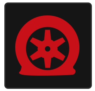 Red flat tire Icon for tire change service