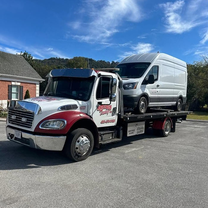 Van Towing Service North and South Towing Van on Flatbed Tow Truck in Cleveland Tennessee